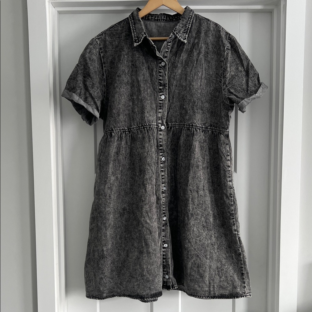 Black Denim Midi Dress - 213